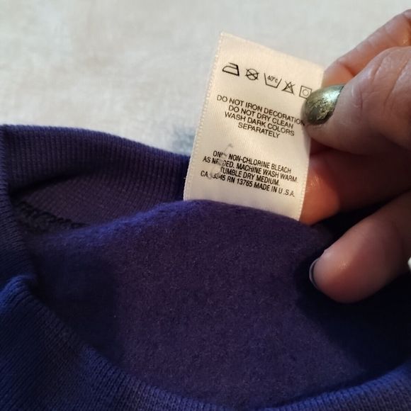 vintage fruit of the loom shortsleeve sweatshirt blank New USA Purple Medium - Picture 5 of 6